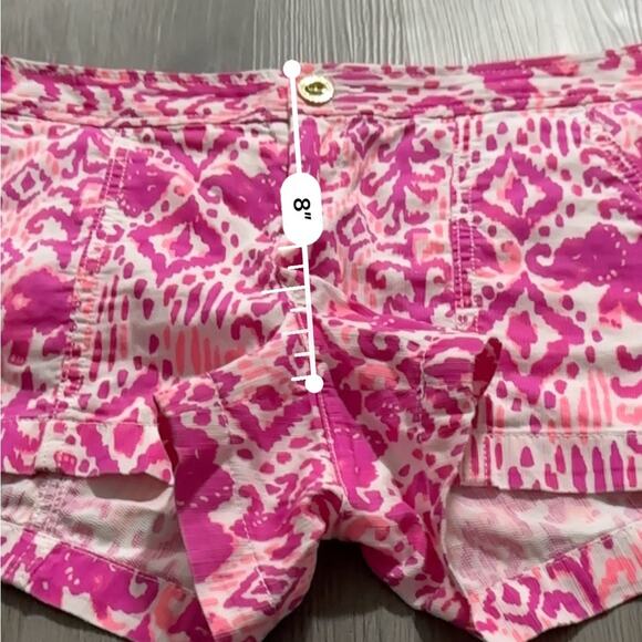 Lilly Pulitzer Liana Mid Rise Shorts in Tons of Fun Magenta‎ Sz 6 - Picture 13 of 14